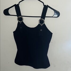 Cotton Candy Black Fitted Bustier Tank Top